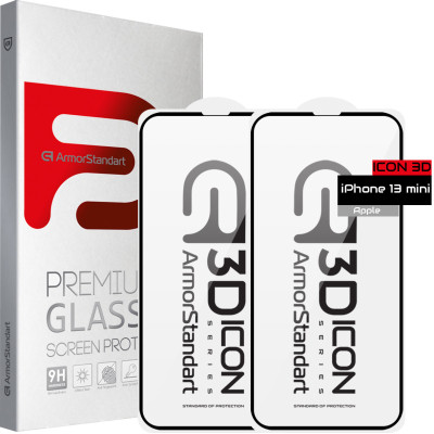 Скло захисне Armorstandart Icon 3D iPhone 13 mini Black 2 шт. (ARM62765) Вінниця - фото 1