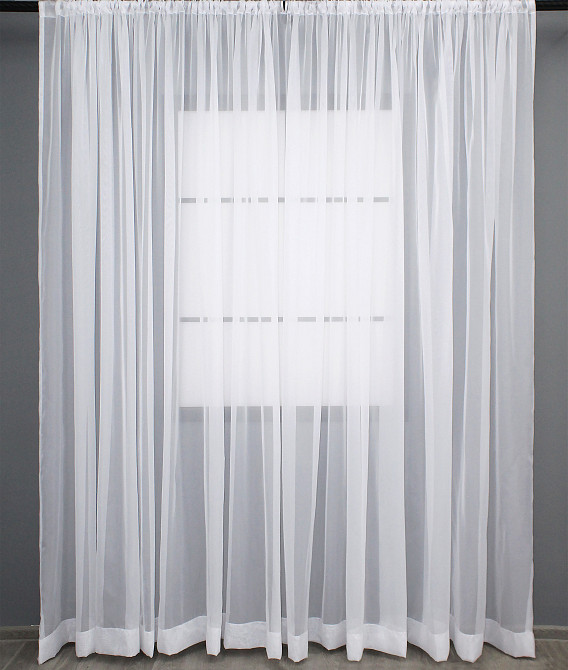 Тюль на трубу "Карман" VR-Textil н101 Шифон однотонний Білий 500х250 см (44-037) Київ - фото 2