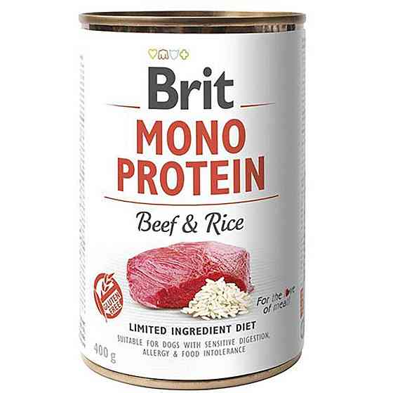 Влажный корм Брит Brit Mono Protein Beef & Rice с говядиной и темным рисом 400 г Винница