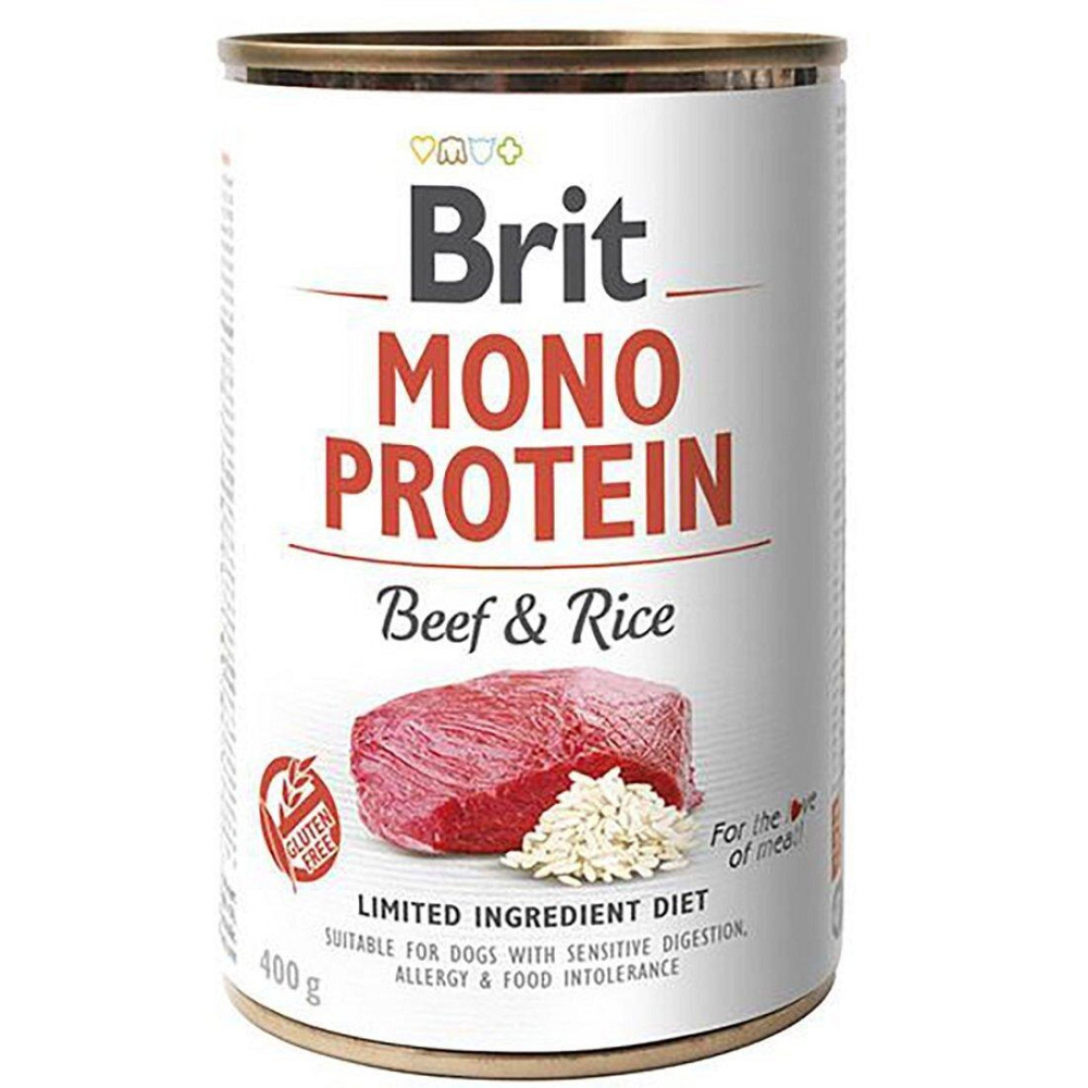 Влажный корм Брит Brit Mono Protein Beef & Rice с говядиной и темным рисом 400 г Винница - изображение 1