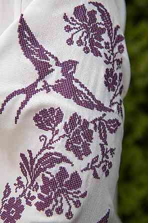 Вишиванка жіноча, лляна, молочна, з довгим рукавом, топ Київ