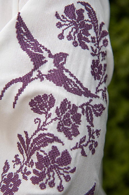 Вышиванка женская, льняная, молочная, с длинным рукавом, топ Киев - изображение 4