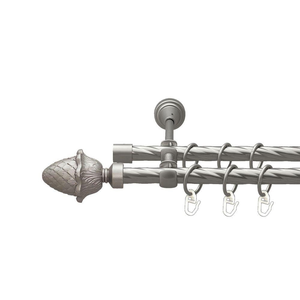 Карниз Orvit Цинара металевий дворядний відкритий скручена труба кільце металеве Сатин 16\16 мм 240 см (00-00022927) Львів - фото 1