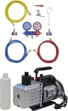 Pompa próżniowa 100 l/min 2-drożny manometr kolektora Systemy klimatyzacji Київ - фото 1