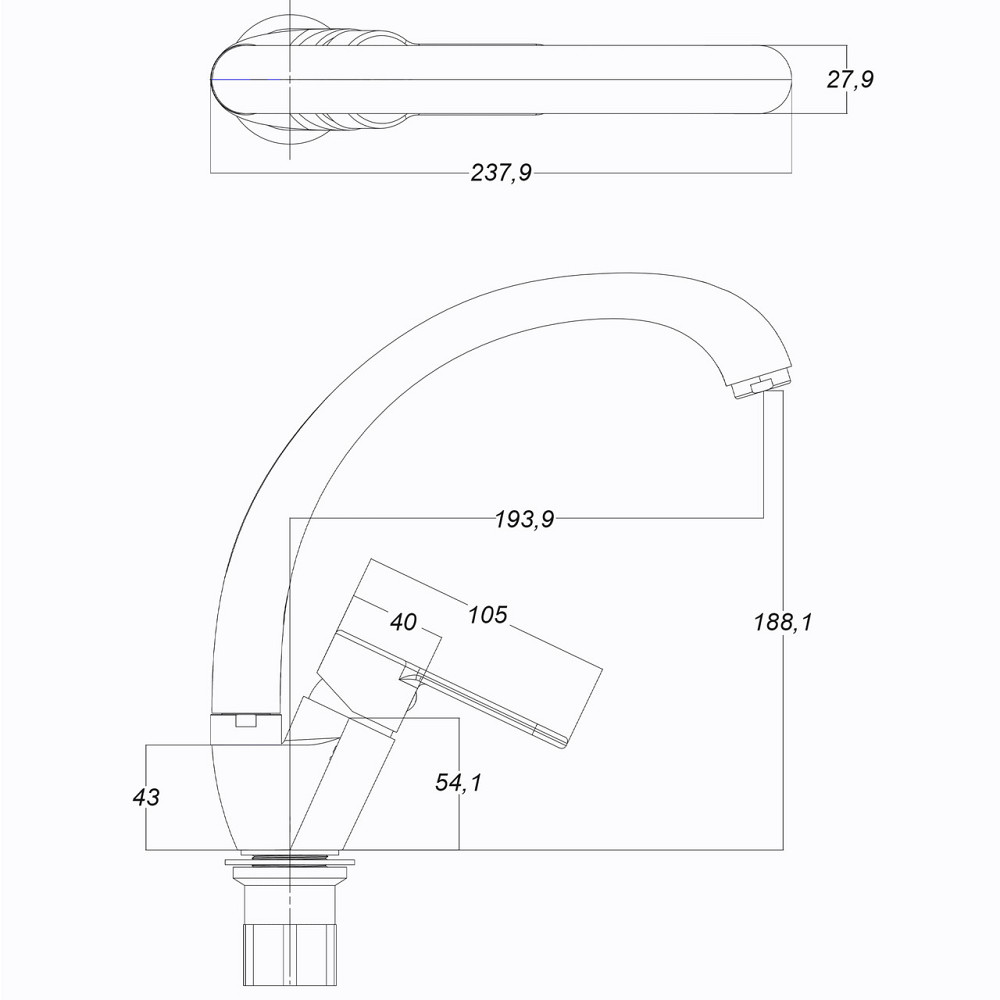 Змішувач для кухні Globus Lux Dolly GLD-0203S Київ - фото 6