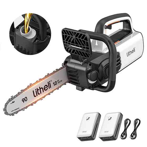 Пила аккумуляторная цепная Litheli питание от павербанка + Power Bank Litheli 20000 mAh 45W 2А Винница