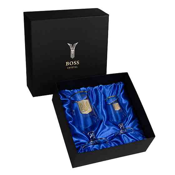 Набір для пива та віскі "ТРИЗУБ" келих для пива та  віскі, золото Рівне