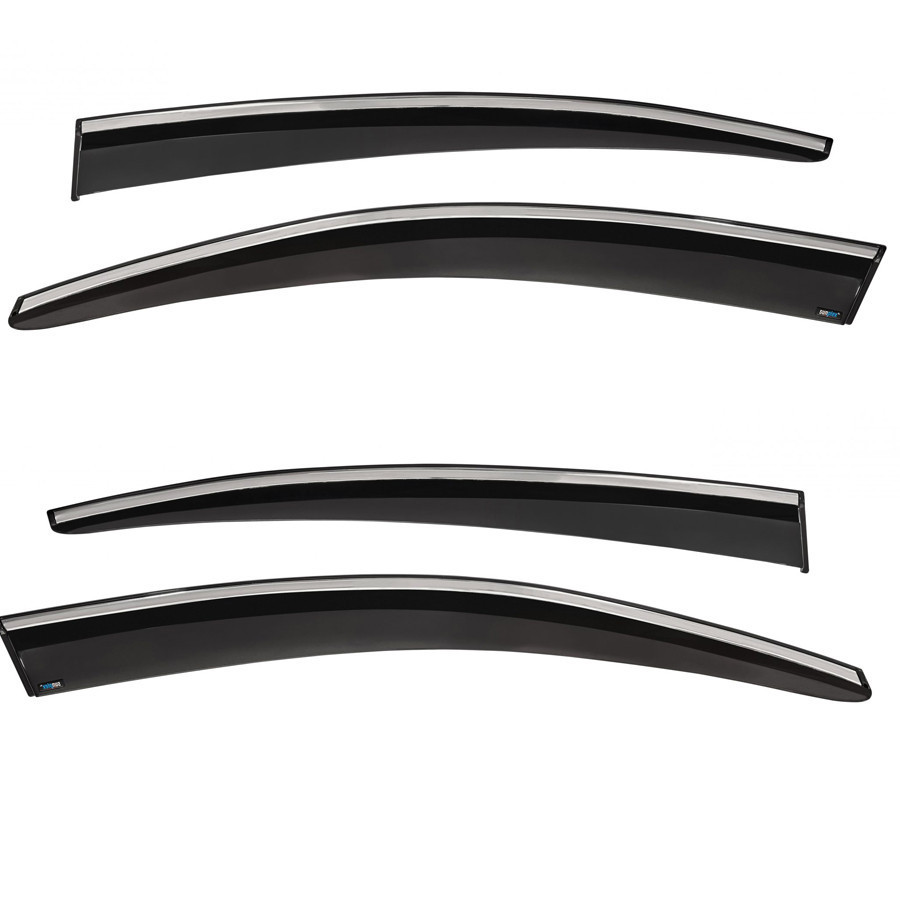 Дефлекторы окон (ветровики) с хром полосой Volkswagen Passat B8 2015-2022, 4шт, SunPlex, седан, на скотче Винница - изображение 2