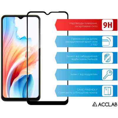 Стекло защитное ACCLAB Full Glue Oppo A38 4G Black (1283126588570) Винница
