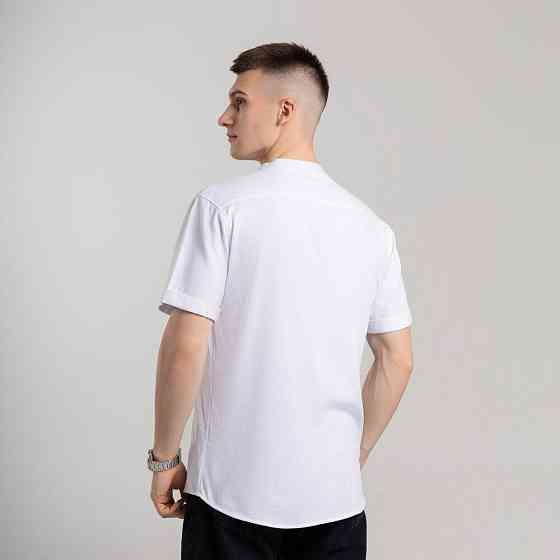 Мужская белая рубашка с коротким рукавом Pobedov Misto Киев