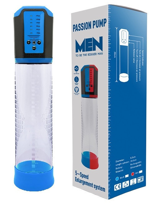 Автоматическая вакуумная помпа с зарядкой от USB CANWIN Passion Pump Men BLUE - P638AU Sex Aura Киев - изображение 1