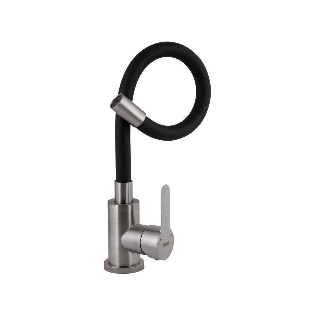 Смеситель для кухни Brinex Pure 015F3 с гибким изливом   Nickel/Black BRIPUR015F3NKB Киев - изображение 9