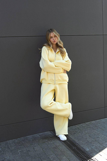 Жіночий прогулянковий теплий костюм двійка: кофта і штани з турецької тринитки на флісі Одеса - фото 5