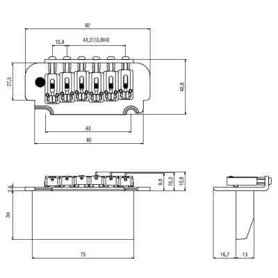 Бридж для гитары Paxphil BS108C Chrome Винница