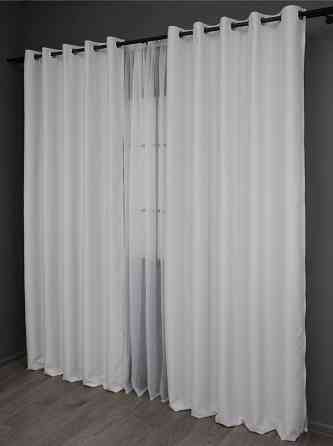 Комплект штор на люверсах VR-Textil Midnight № 1223ш 150х270 см 2 шт Світло-сірий (37-0112) Київ