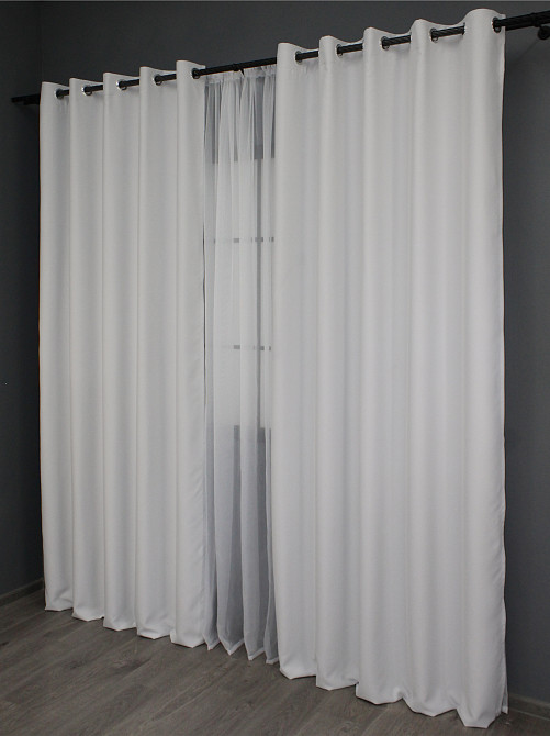 Комплект штор на люверсах VR-Textil Midnight № 1223ш 150х270 см 2 шт Світло-сірий (37-0112) Київ - фото 5