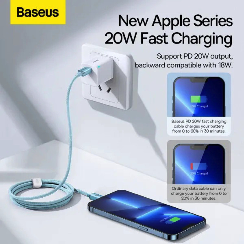 Кабель Baseus Gem Fast-Charging Data Cable USB-C to iP 20W 2m Galaxy Blue Київ - фото 11