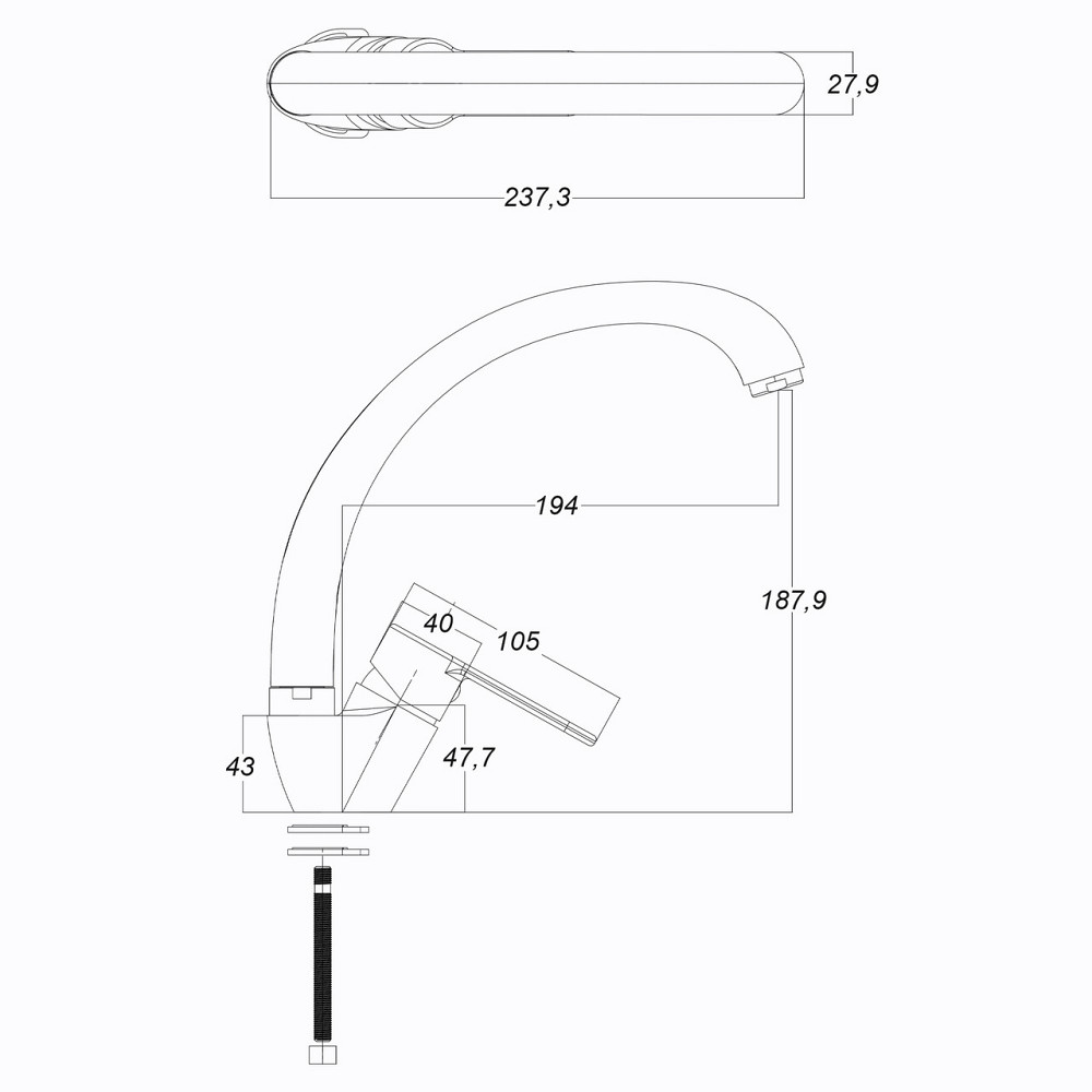 Змішувач для кухні Globus Lux Dolly GLD-0103S (000023187) Київ - фото 6