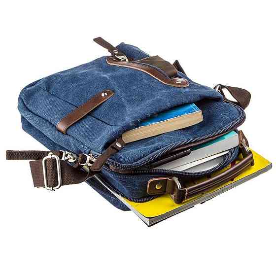 Сумка вертикальная текстильная Синяя (Vintage) Киев