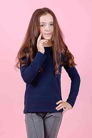 Блуза для девочек школьная, белая (розовый, тёмно-синий ) топ Крохатушка одяг Киев