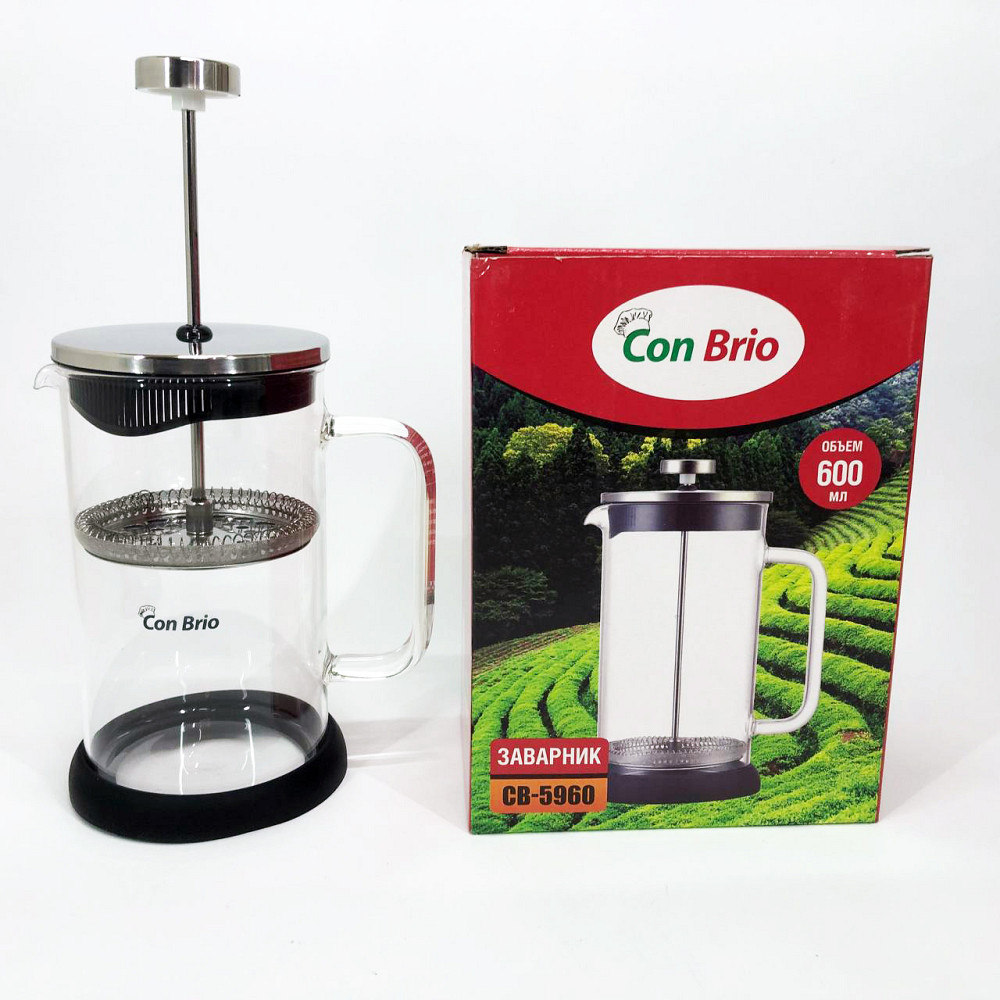 Френч прессы стекло Con Brio СВ-5960 600 мл, Френч-пресс для кухни для сервировки DS-42 Львов - изображение 3