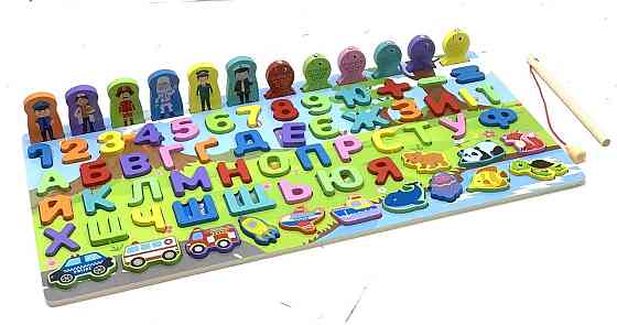 Дерев'яна іграшка Tree Toys розвиваюча дошка 6в1 Такий цікавий світ (MD 1927) Чернігів