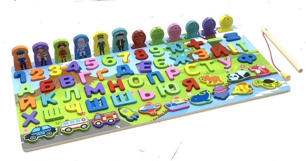 Дерев'яна іграшка Tree Toys розвиваюча дошка 6в1 Такий цікавий світ (MD 1927) Чернігів - фото 2