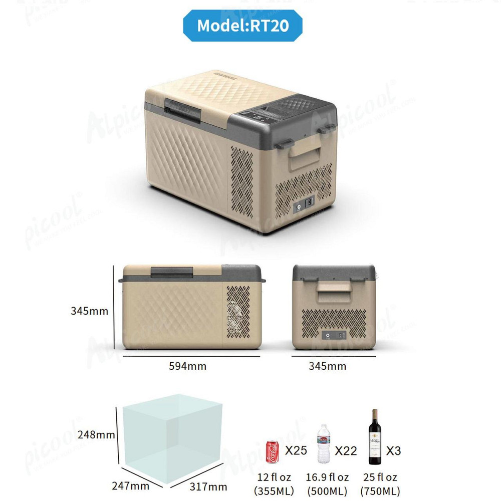 Компрессорный автохолодильник Alpicool RT20 (19 литров). До -20℃. (12, 24, 220 Вольт) Киев - изображение 7