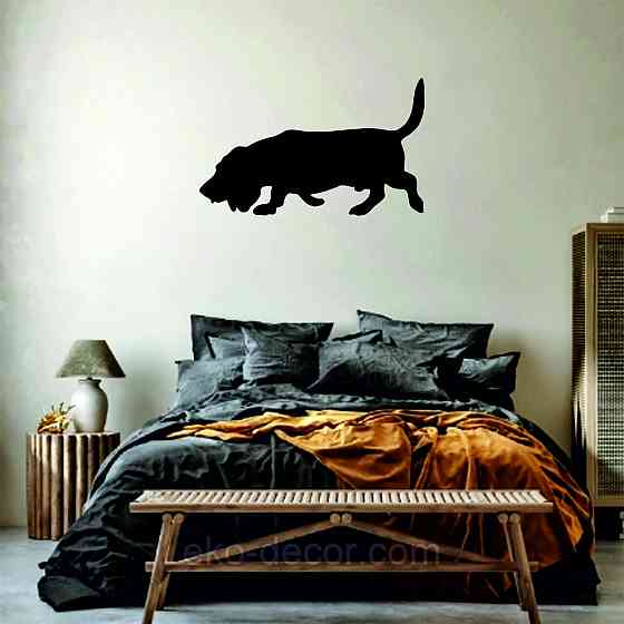 Декоративное настенное Панно «Бигль», Декор на стену 70*42 см, Черный Киев