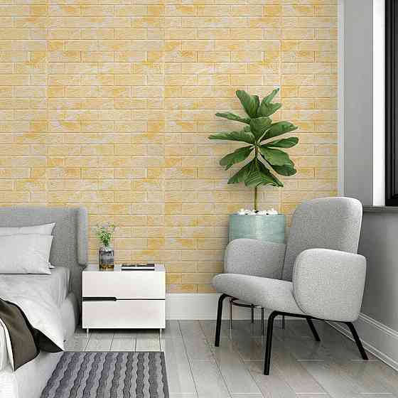 Декоративная 3D панель самоклейка 700x770x3мм Мрамор жёлтый (062-3) SW-00000694 Днепр