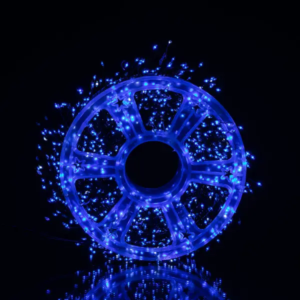 Новорічна гірлянда кімнатна роса Хвойна лапа 50 м 1500 LED зелений провід Синє сяйво D1500L50MGBL Коломыя - изображение 5