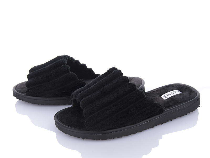 Мужские тапочки с открытым носком, легкая подошва, вельвет, черные, ТМ 