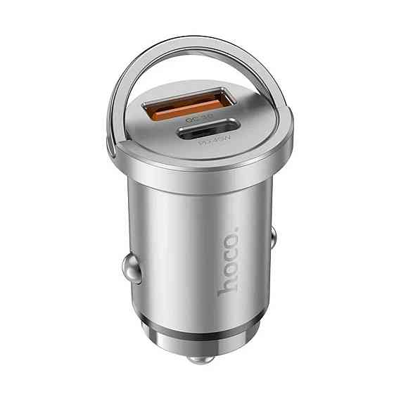 Автомобільний зарядний пристрій HOCO NZ10 Handy PD45W+QC3.0 car charger Silver Киев