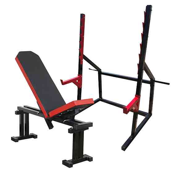 Лавка для жиму регульована 40 на 40 мм + Стійки для присідання під штангу 50 на 50 мм Київ