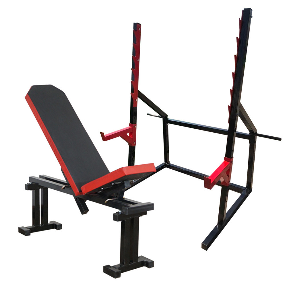 Лавка для жиму регульована 40 на 40 мм + Стійки для присідання під штангу 50 на 50 мм Київ - фото 1