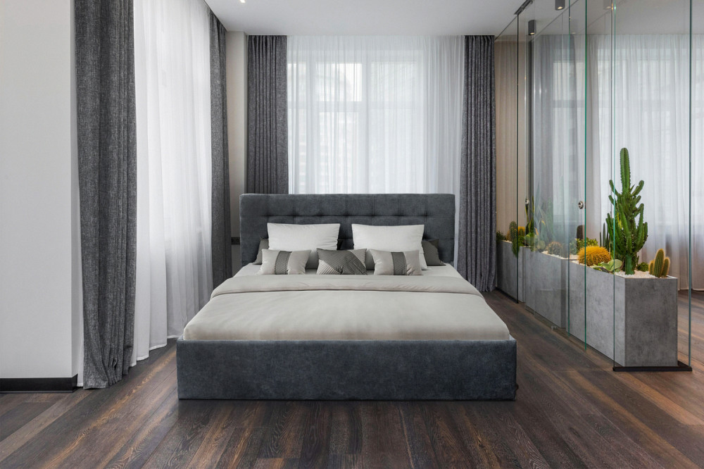 Ліжко Мішель 1600*2000 с п/м Аляска 10 темно-сірий Днепр - изображение 1