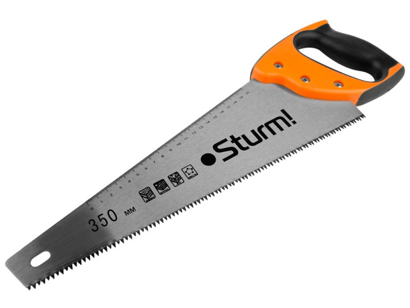 Ножовка по дереву Sturm 350мм, 3-х гран. заточка 1060-02-HS14 (читать описание) Ровно - изображение 1