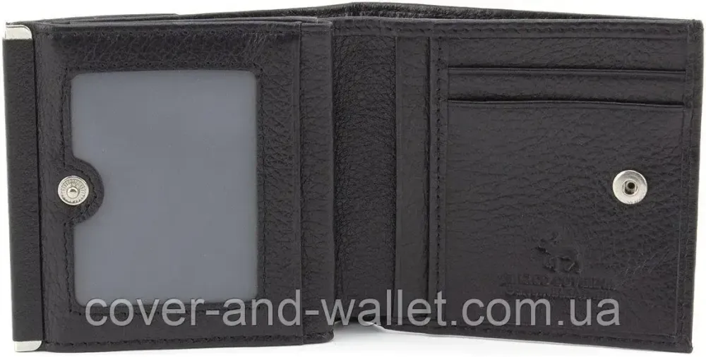 Маленький кошелек черного цвета с монетницей для женщин и мужчин Marco Coverna 1420 Киев - изображение 9