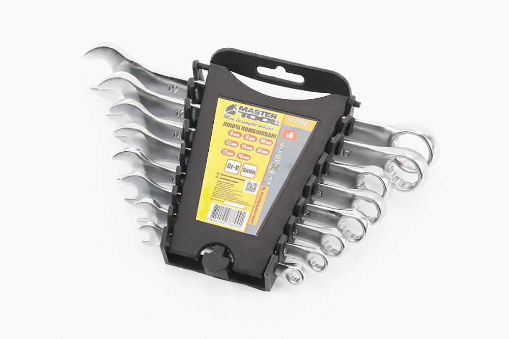 Набір ключів комбінованих 8шт (6/8/10/12/13/14/17/19мм) "пластиковий тримач" Київ - фото 1
