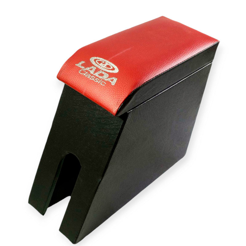 Підлокітник ваз 2105-07 червоний з вишивкою (шкірозамінник) Мукачево - фото 1