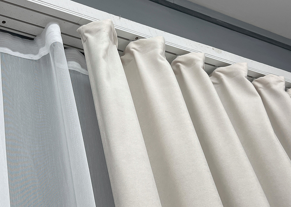 Комплект штор VR-Textil Мікровелюр Petek 200х270 2шт і Тюль 600х270 2020ш-1153т Молочний з білим 71-157/7 Київ - фото 8