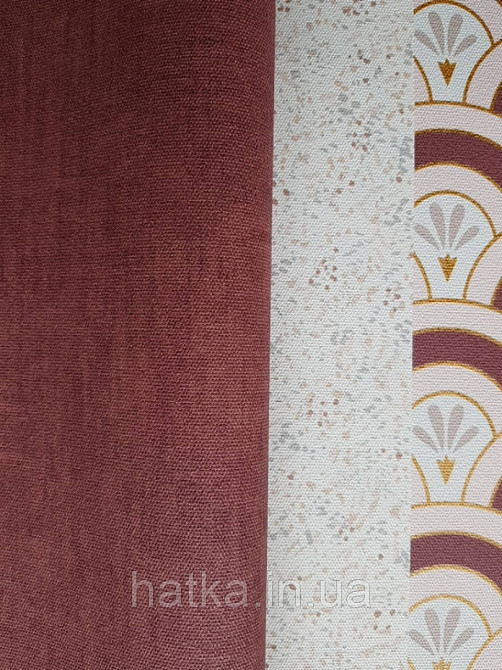 Шпалери вінілові Lutece Melody 51197410 однотонні з ефектом потертості під старовину бордові Київ - фото 2
