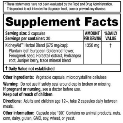 Трави Ridgecrest Herbals Комплекс для підтримки Функції нирок, KidneyAid, RidgeCrest Herbals, (RDH-00168) Вінниця - фото 2