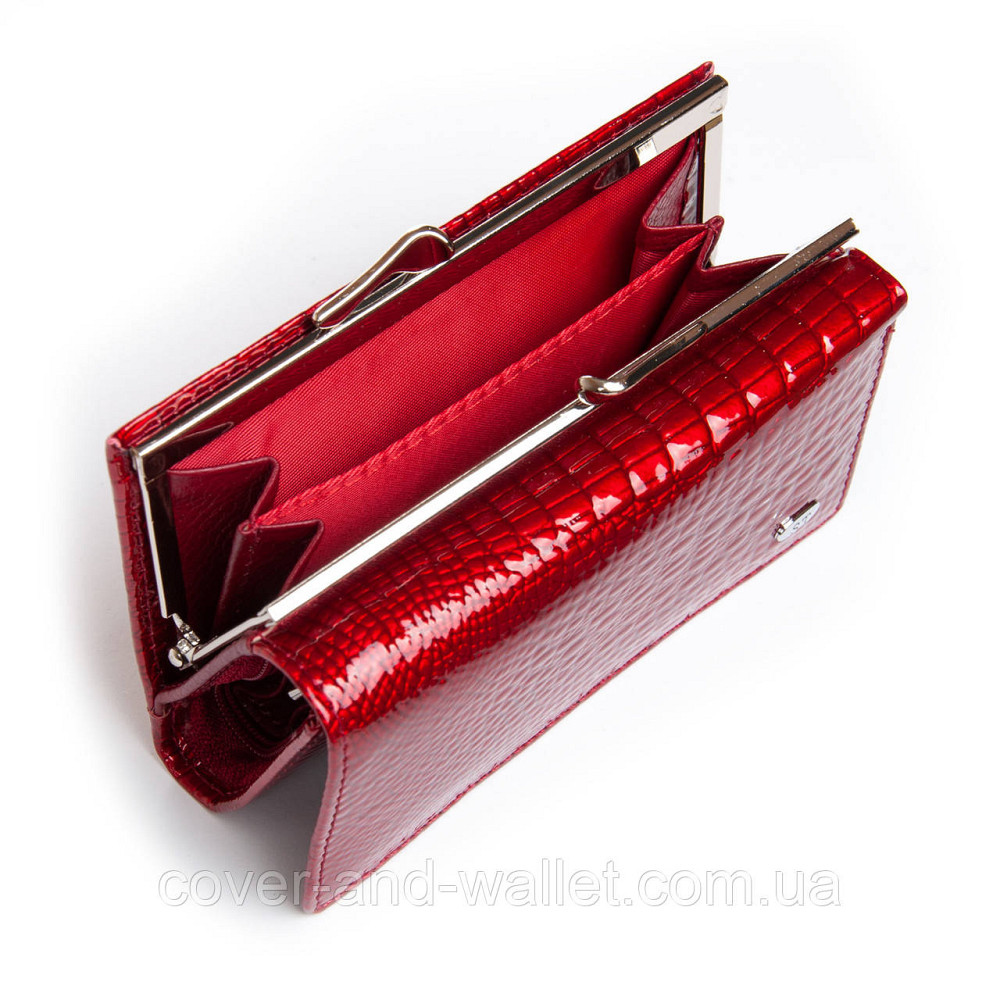 Красный лаковый кошелек маленького размера из натуральной кожи ST Leather Киев - изображение 2