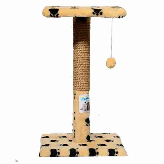 Дряпка с полкой джут Бежевый с кавычками Пушистик 30/30/50 см Киев