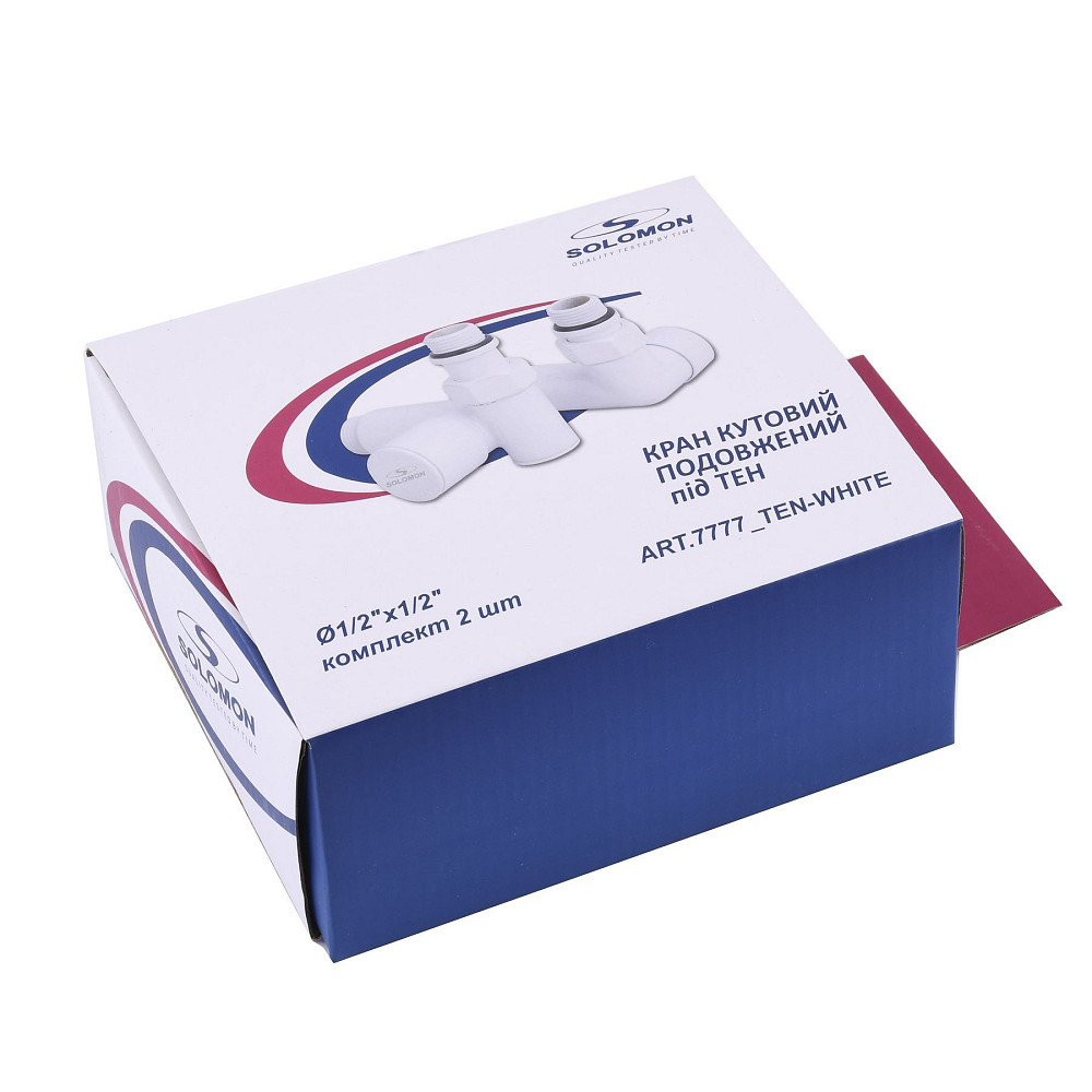 !Набір Кран вентильний кутовий з американкою SOLOMON LUX 1/2″ WHITE 7777_TEN (1уп.) Тернополь - изображение 4