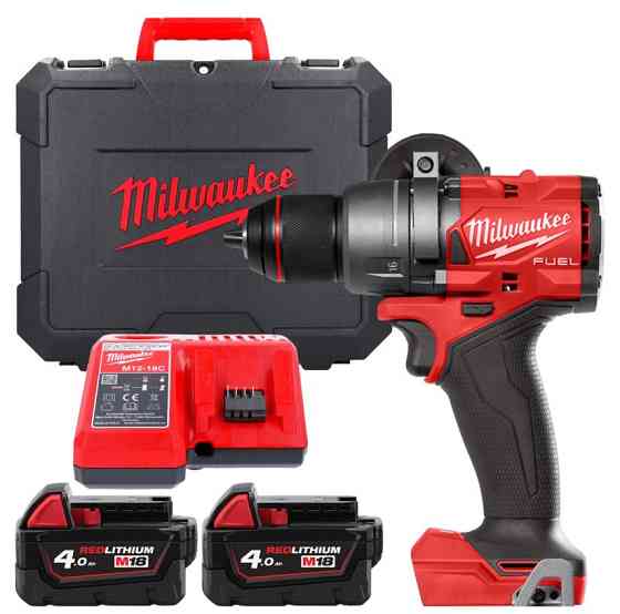 Дриль-шуруповерт з ударом акумуляторний безщітковий MILWAUKEE, M18 FPD3-402С, 158Нм (зарядний пристрій М12-18 С, 2 акумулятори М Одеса