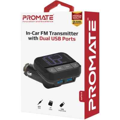 FM модулятор Promate ezfm-2 black AUX/SD/USB Black (ezfm-2.black) Вінниця