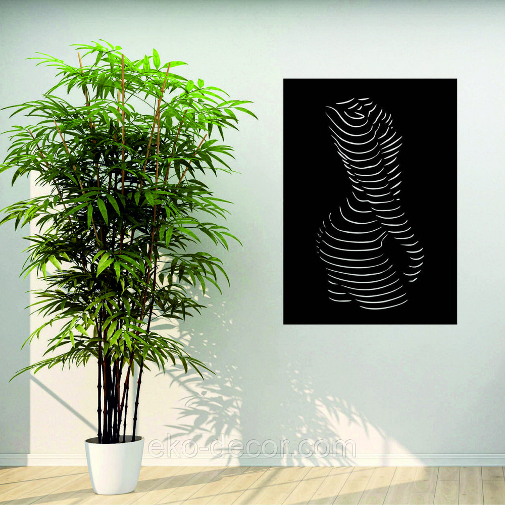 Декоративное настенное Панно «Силуэт женщины», Декор на стену 110*77 см, Черный Киев - изображение 1