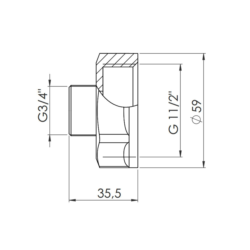 Перехід Thermo Alliance Forte 1" 1/2х3/4" ВЗ SF3604020 Київ - фото 2
